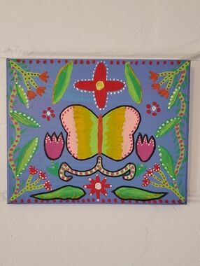 Folk Art Butterfly Handmade Original Painting made By Me Wall Art Home Decor